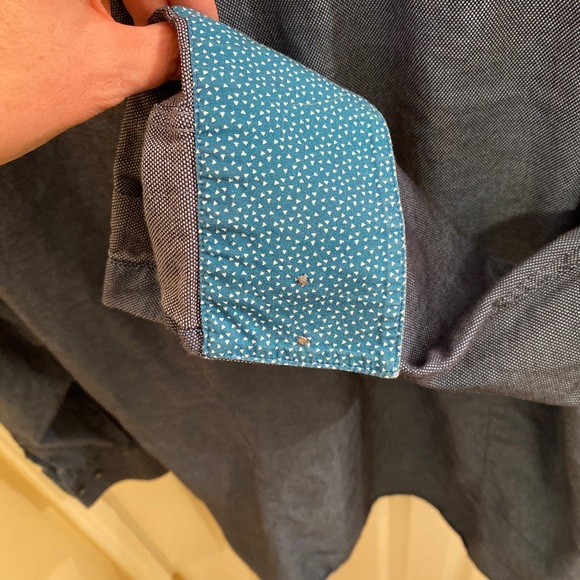 Ted Baker Endurance Men's Flip Cuff Dress Shirt Blue 17.5 34/35 - Picture 6 of 7